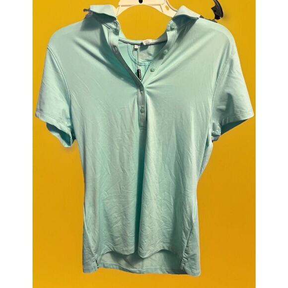 Under Armor heatgear Shirt Womens Medium Light Teal Short Sleeve A113 - Picture 1 of 5